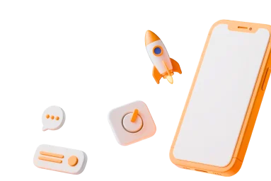 3D illustration of a smartphone and app icons